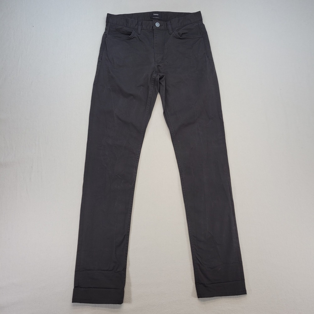 Theory Pants Mens 29x31 Charcoal Gray Haydin Straight Slim Stretch Cotton